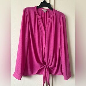 Dana Buchman Fuchsia Tie-Front Blouse